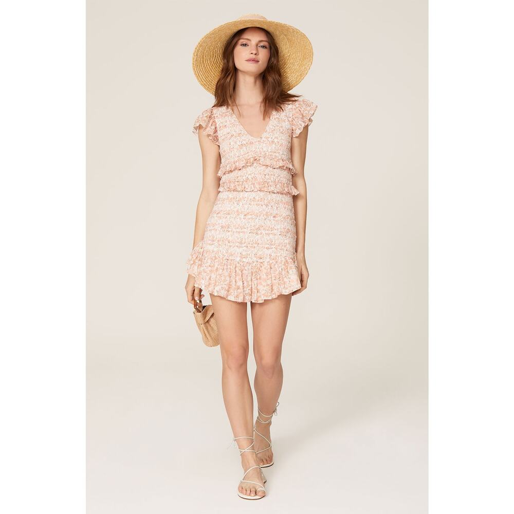 LoveShackFancy Sonora Ruffle Pullover Mini Dress Women's Size Medium
